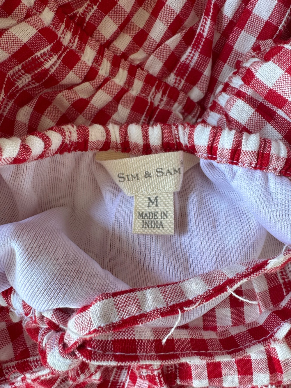 Red Gingham Maxi Dress with Tie-Front Detail - Picture 7 of 8